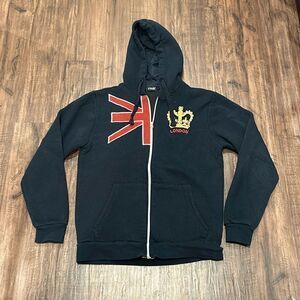 NOS Navy London Hoodie Sweatshirt, Size Small